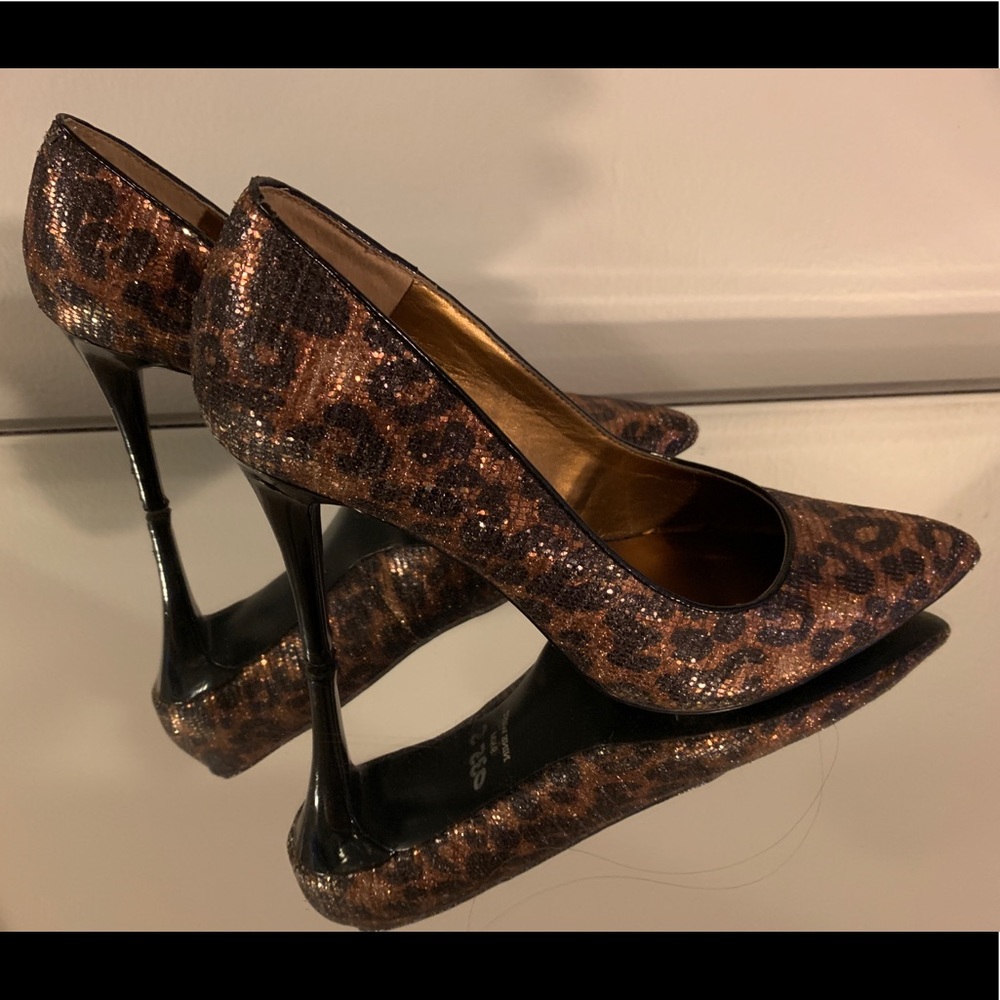 Nine West Stiletto Pumps, Cheetah, Sequin, Sz 9.5M